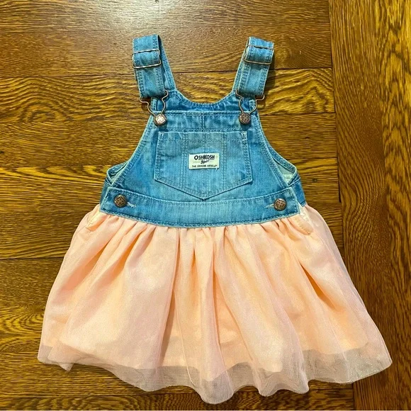 white christmas dresses Oshkosh Baby Girls' Floral Print Denim Jumper Dress 1Q582010 – Good's Store  Online main image 1